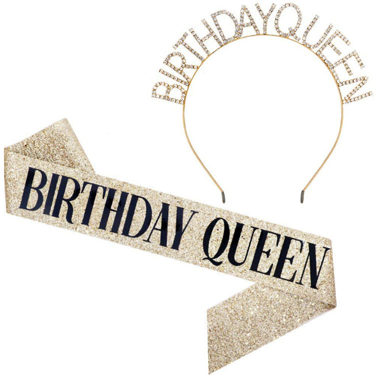 Wholesale BIRTHDAY Party Glitter Colorful Shoulder Belt Ceremony Belt Crown
